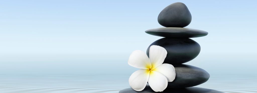 zen stones with frangipani