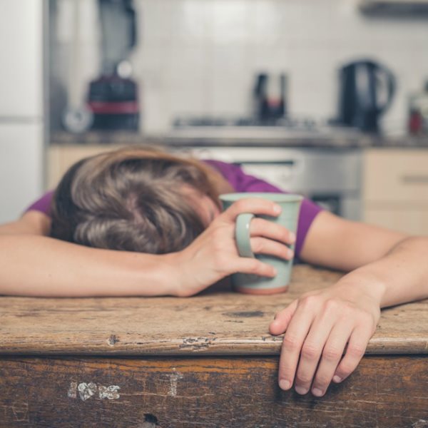 exhausted and unhappy